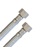 hochflexibler Panzerschlauch 3/8"ÜM x 3/8"ÜM, Flexschlauch DN8 für Sanitär mit Trinkwasserzulassung